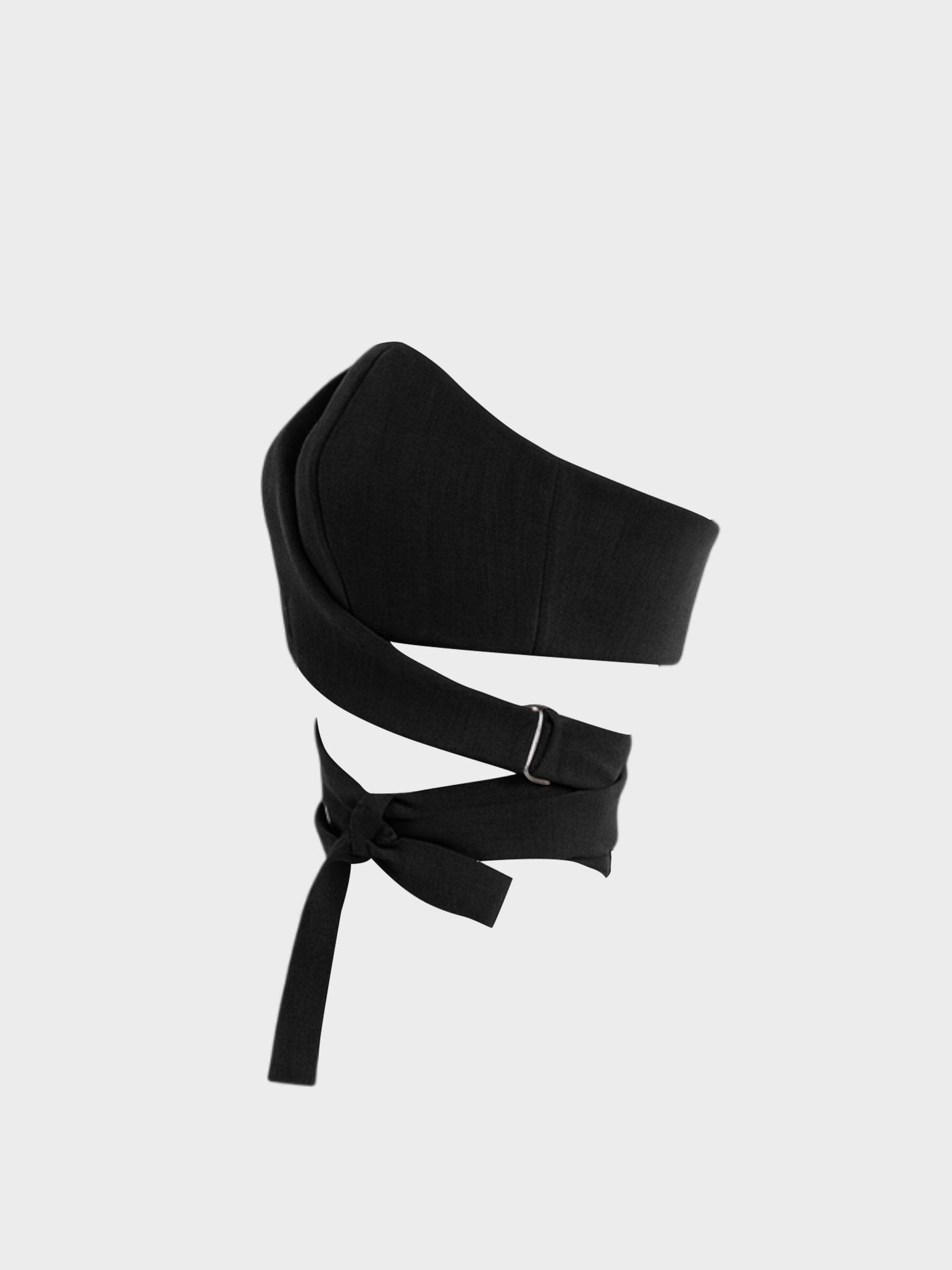 Kadın, Bayan Bağlama Detaylı Büstiyer - Siyah Bluz Modelleri