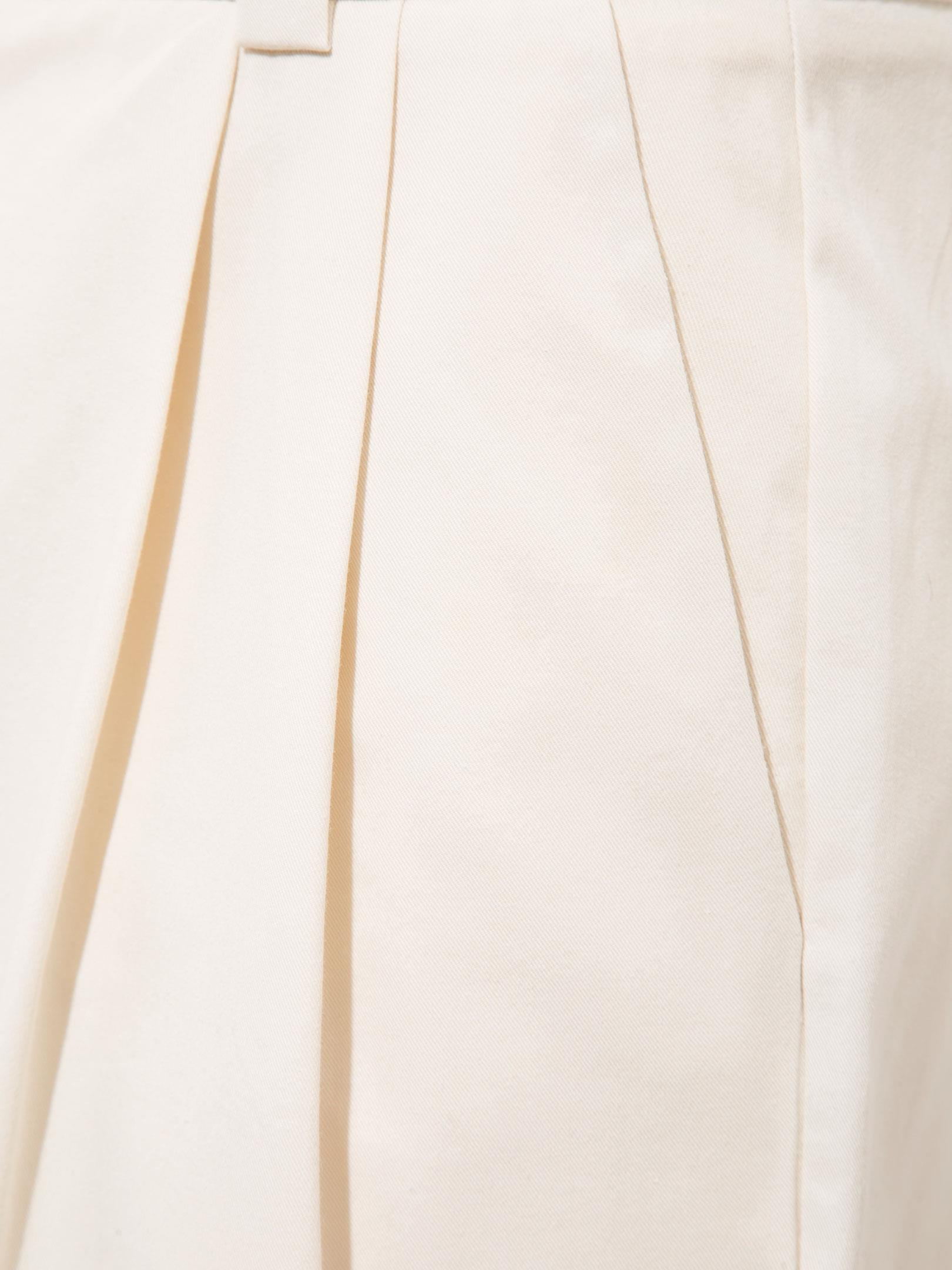 Kadın, Bayan Dökümlü Kesim Pile Detaylı Koton Kumaş Palazzo Pantolon - Ekru Pantolon Modelleri