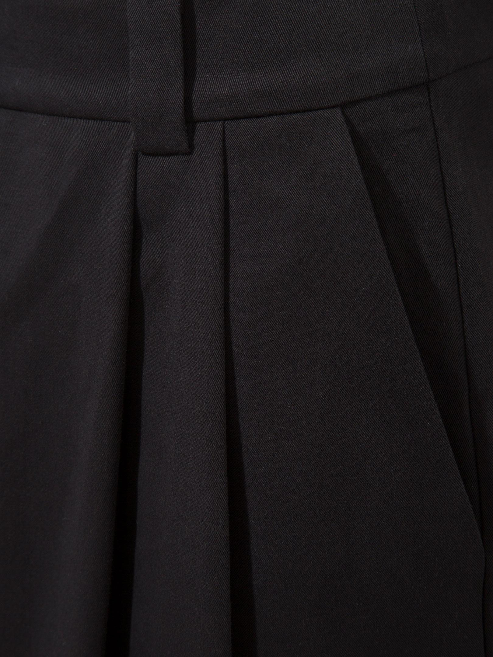 Kadın, Bayan Dökümlü Kesim Pile Detaylı Koton Kumaş Palazzo Pantolon - Siyah Pantolon Modelleri