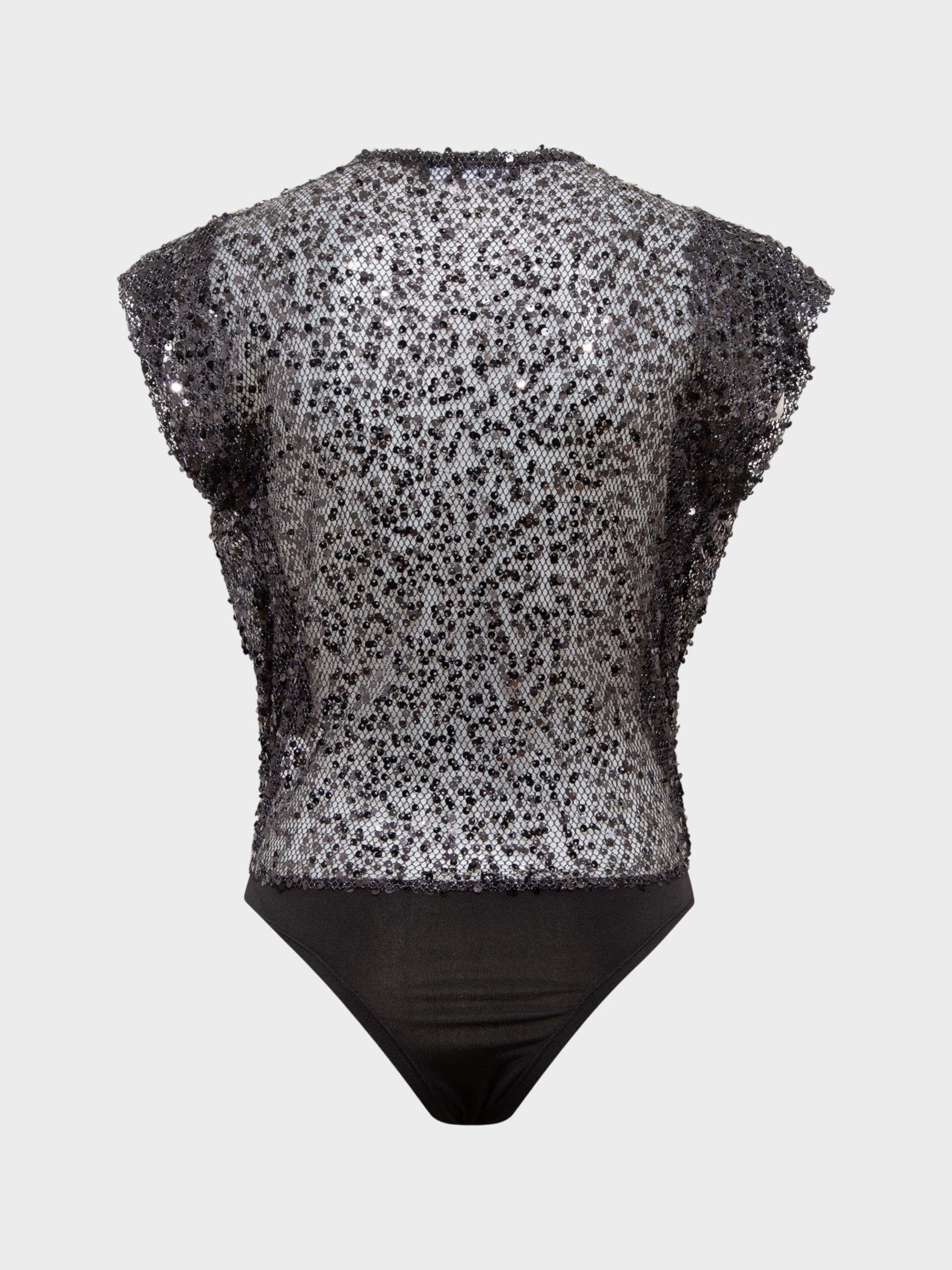 Kadın, Bayan File Payet Kruvaze Kesim Kolsuz Alttan Çıtçıtlı Body Kategorisiz Modelleri