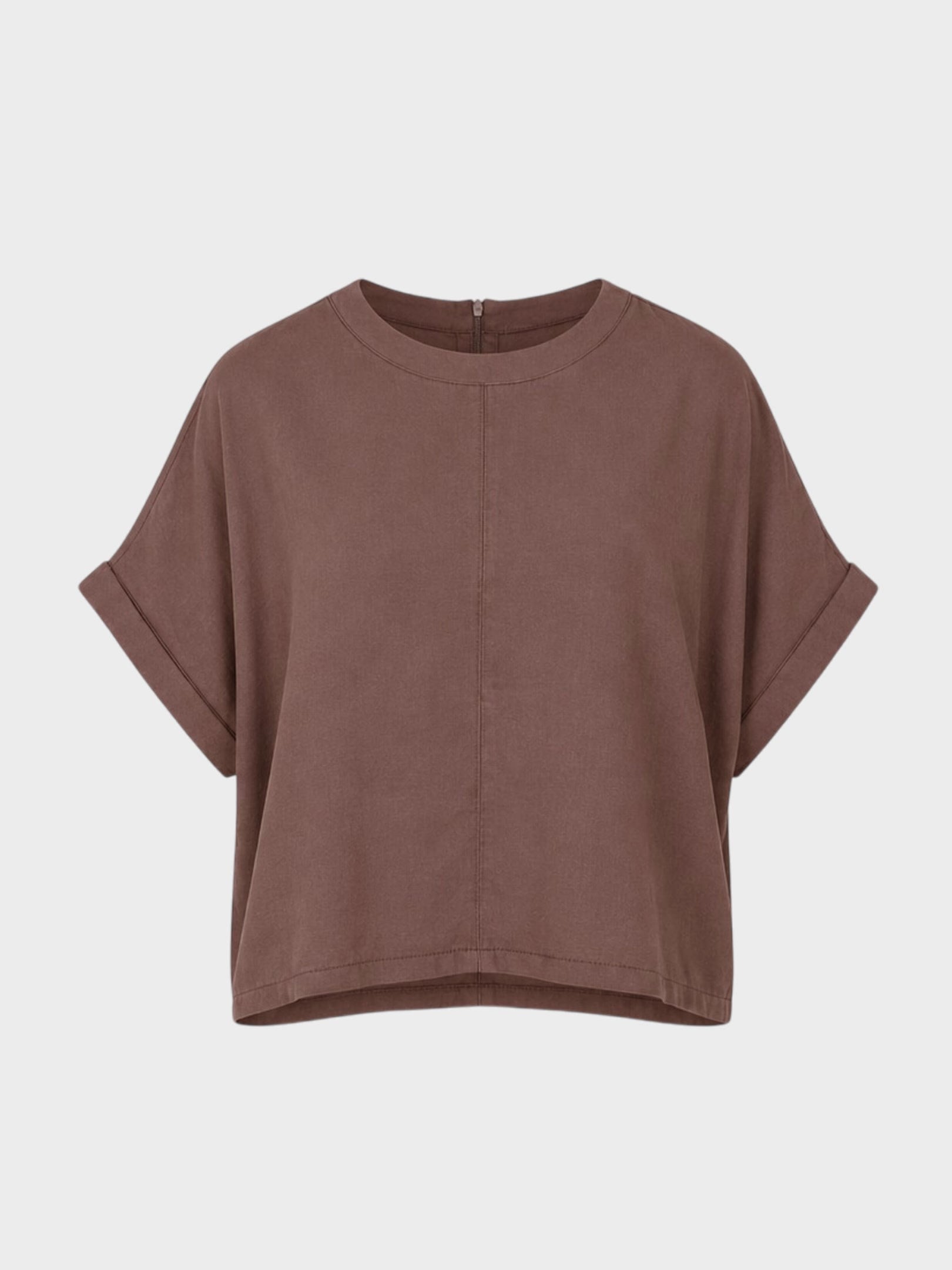 Kadın, Bayan Modal Rahat Kesim T-shirt - Kahve Kategorisiz Modelleri