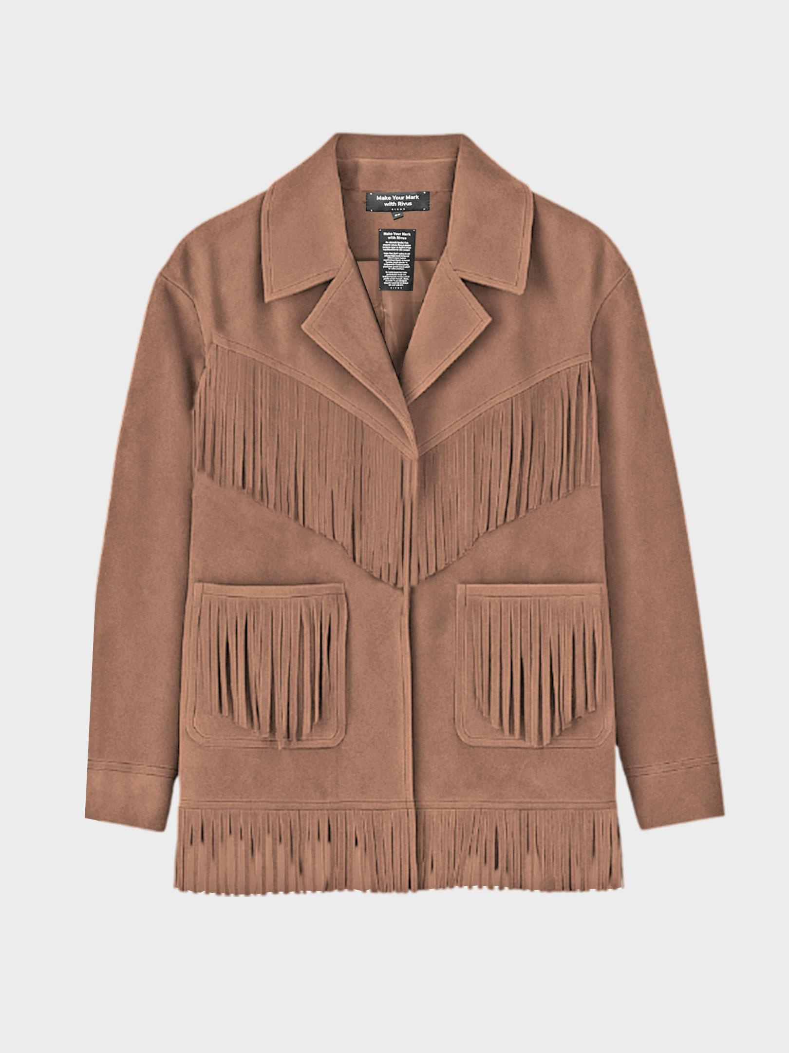 Kadın, Bayan Modern Form Püskül Detaylı Süet Ceket Kategorisiz Modelleri