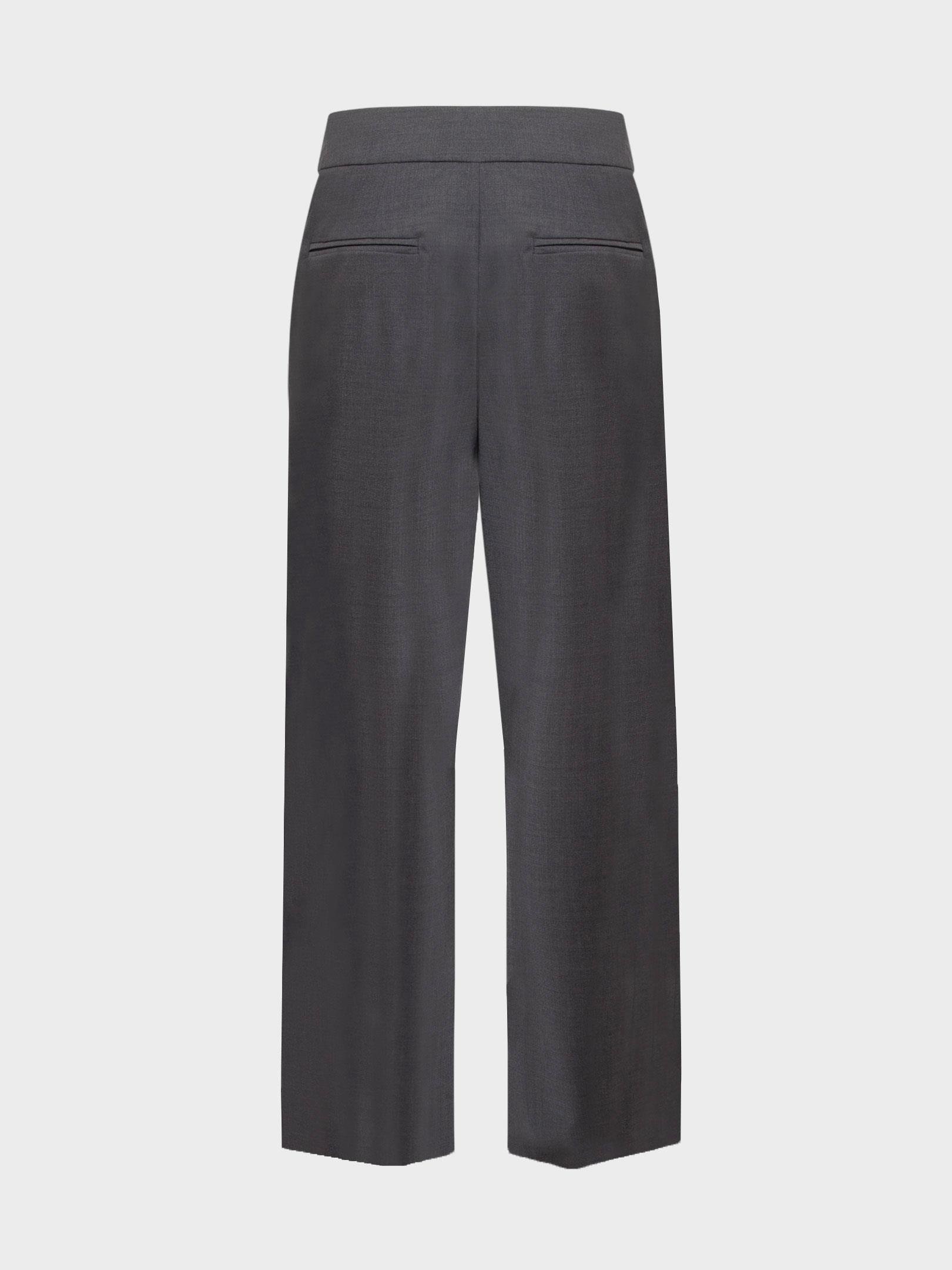 Kadın, Bayan Modern Kesim Yün Karışımlı Geniş Paça Pantolon - Gri Pantolon Modelleri