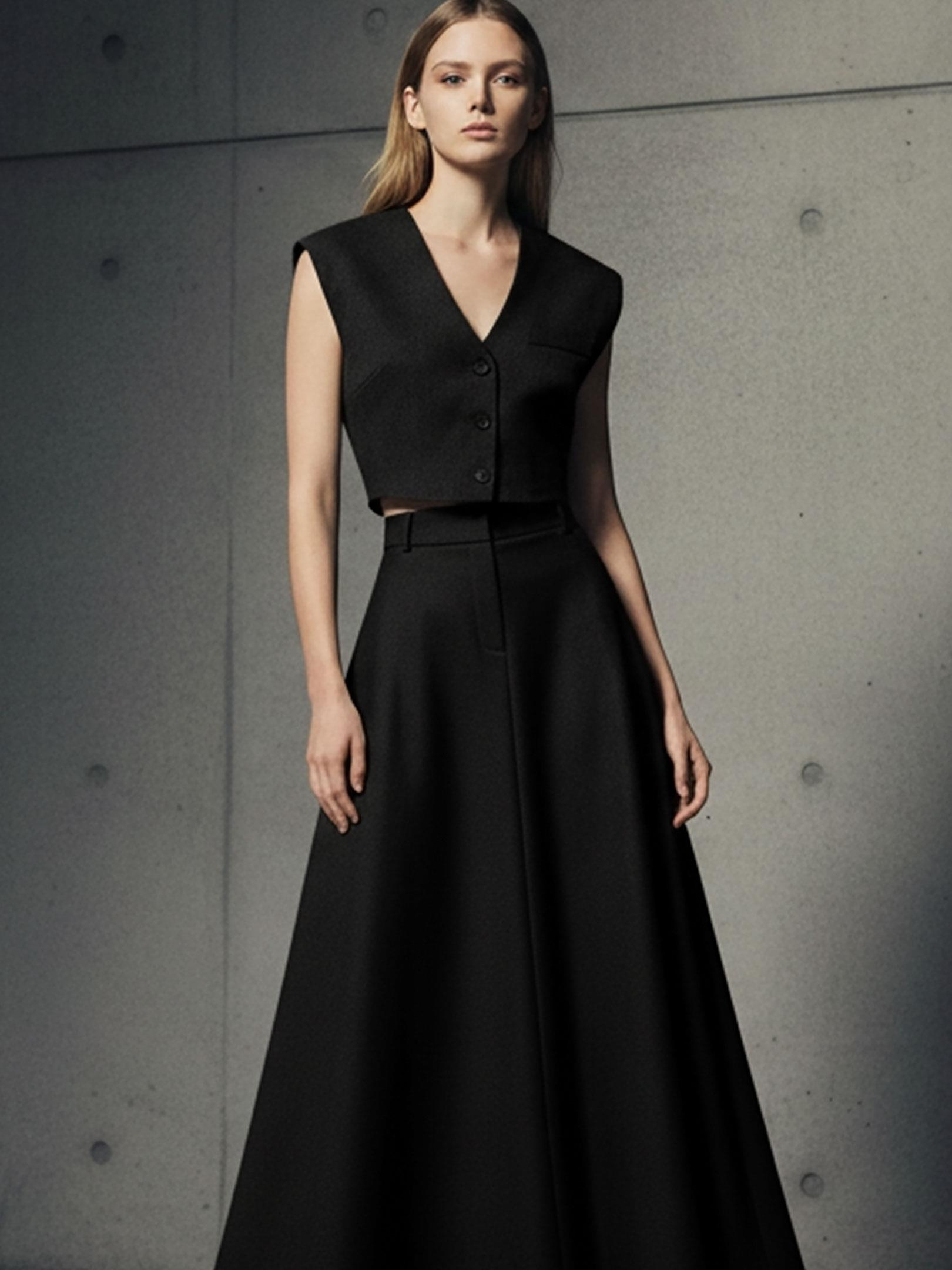 Kadın, Bayan Omuzları Vatka Detaylı Crop Yelek - Siyah Kategorisiz Modelleri