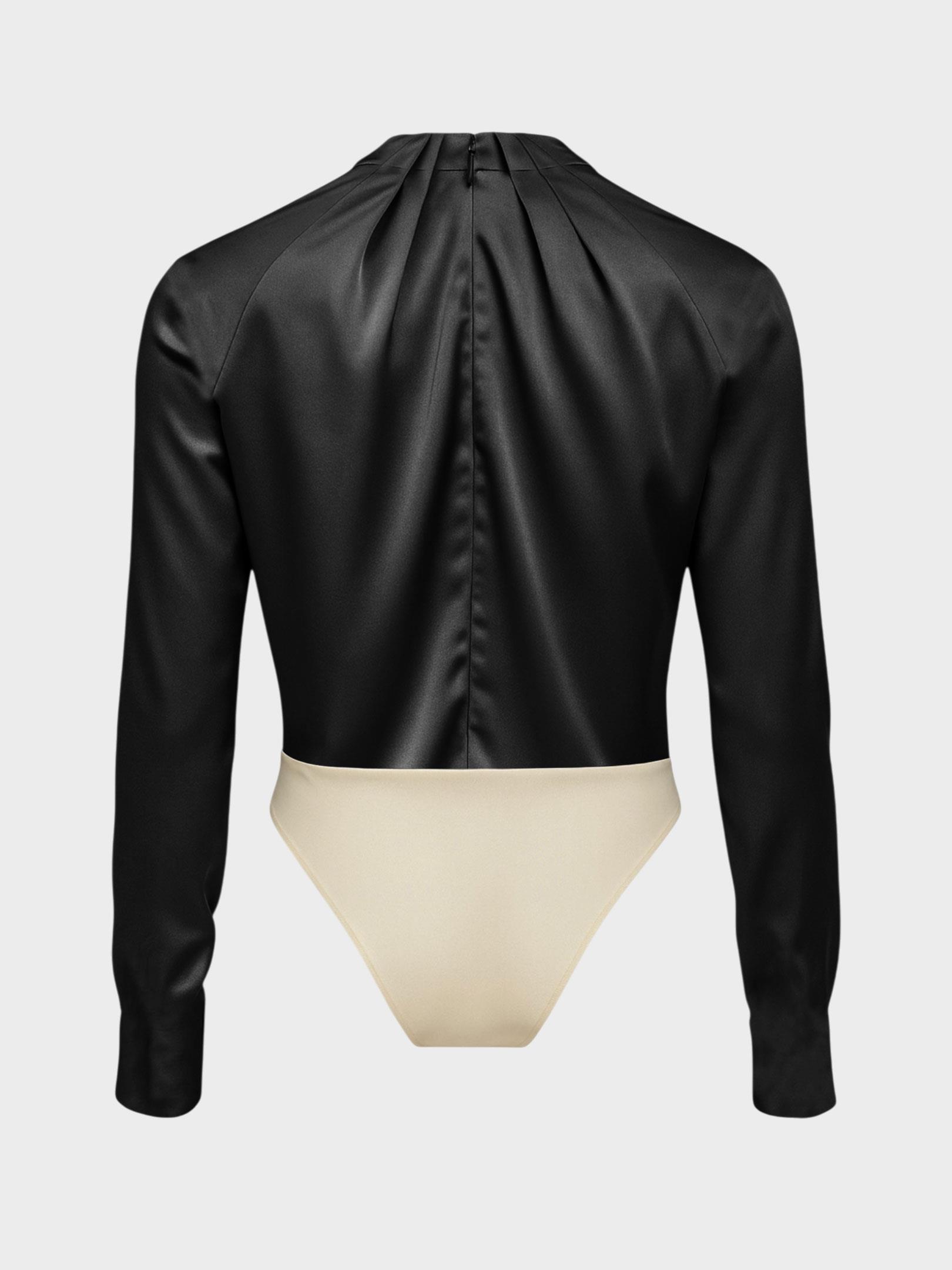 Kadın, Bayan Özel Tasarım Büzgü Yaka Detaylı Çıtçıtlı Body Bluz - Siyah Kategorisiz Modelleri