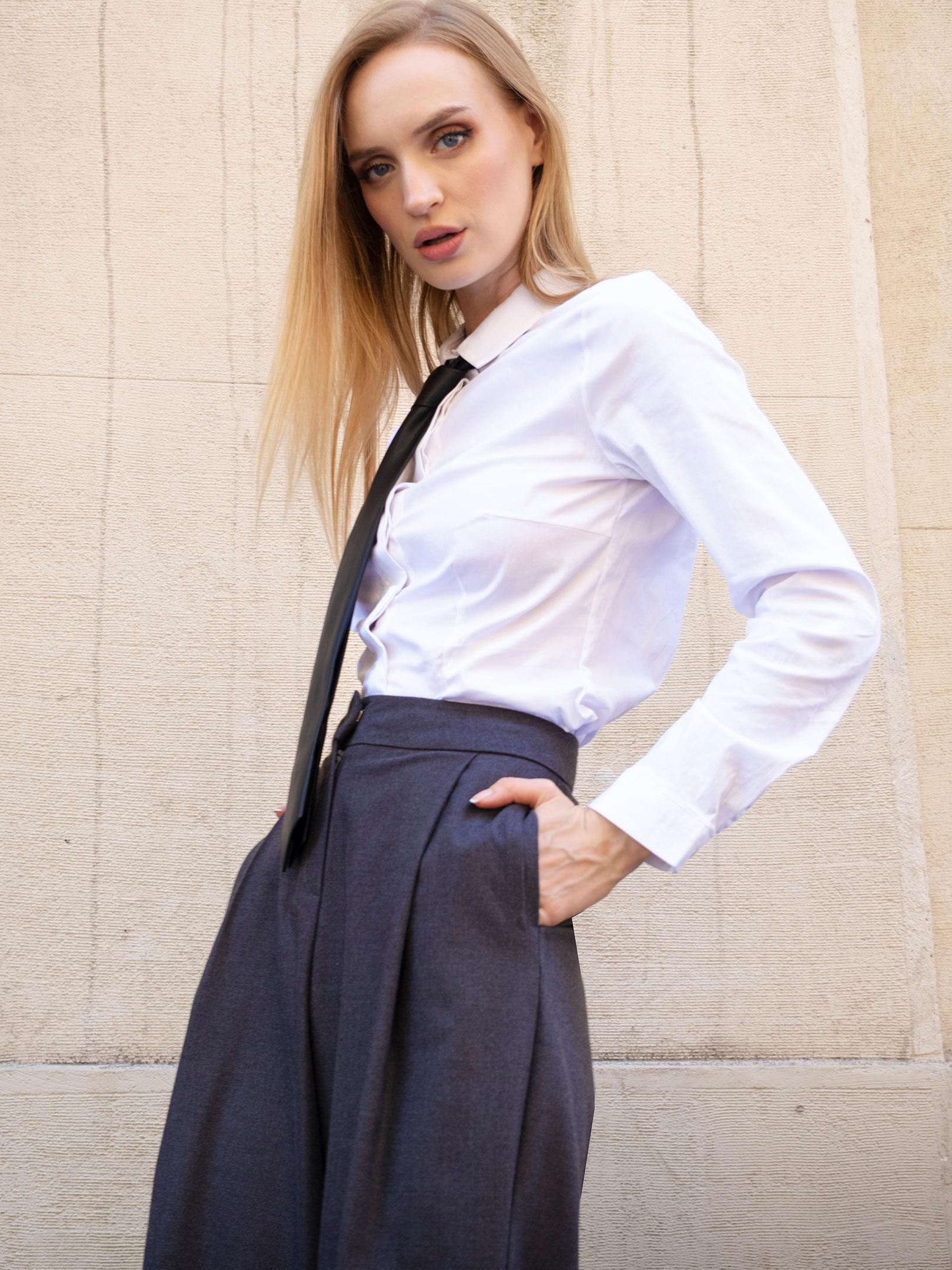 Kadın, Bayan Slim Fit Basıc Gömlek - Beyaz Gömlek Modelleri