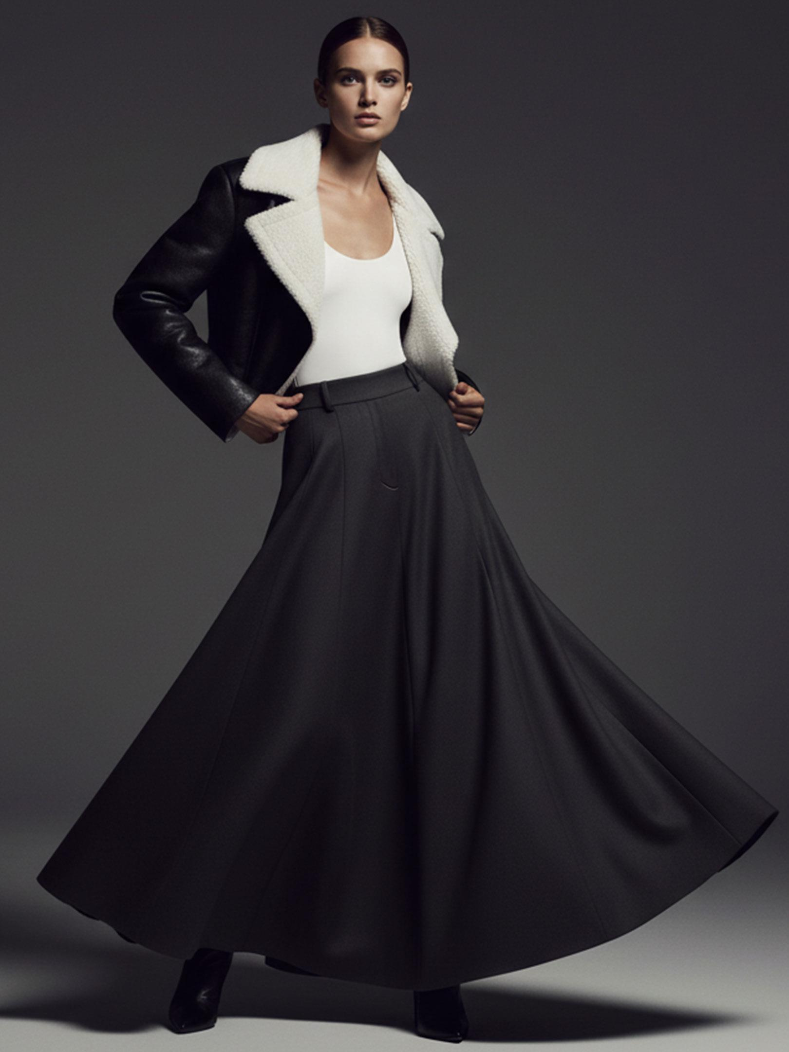 Kadın, Bayan Yüksek Bel Maxi Boy Cepli Etek - Gri Etek Modelleri