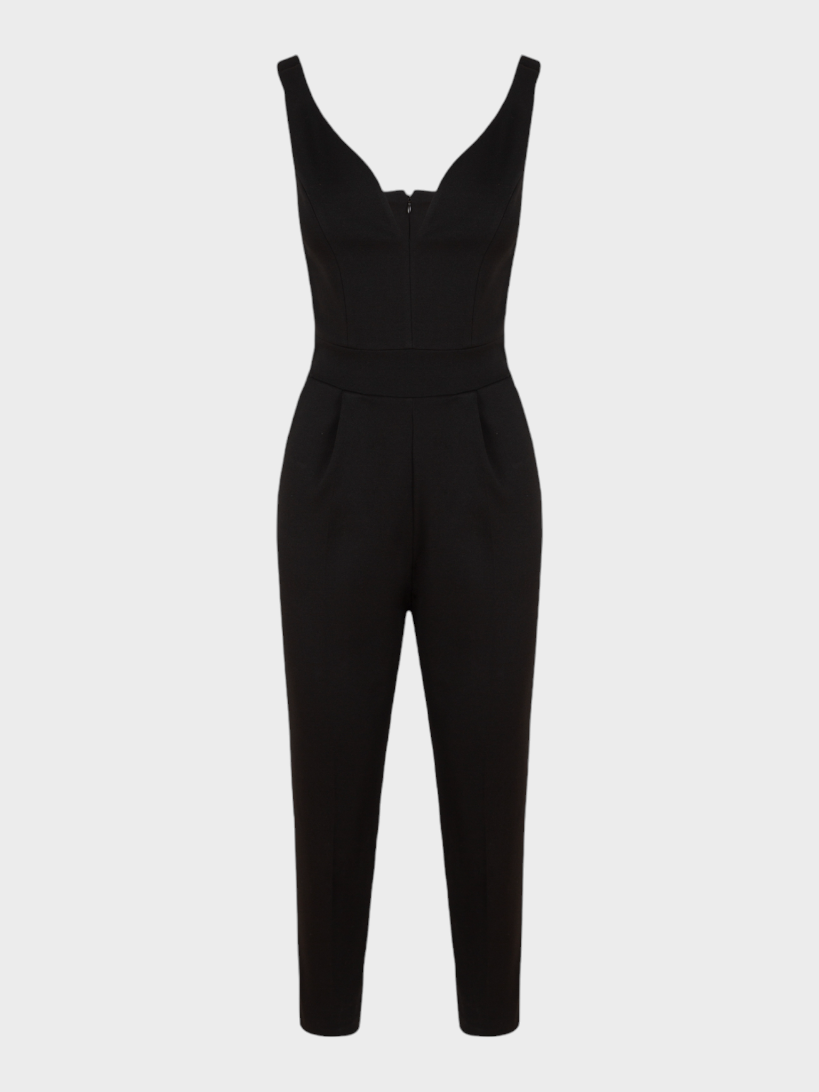 Kalın Askılı Cigarette Paça Tulum - Siyah Tulum Modelleri