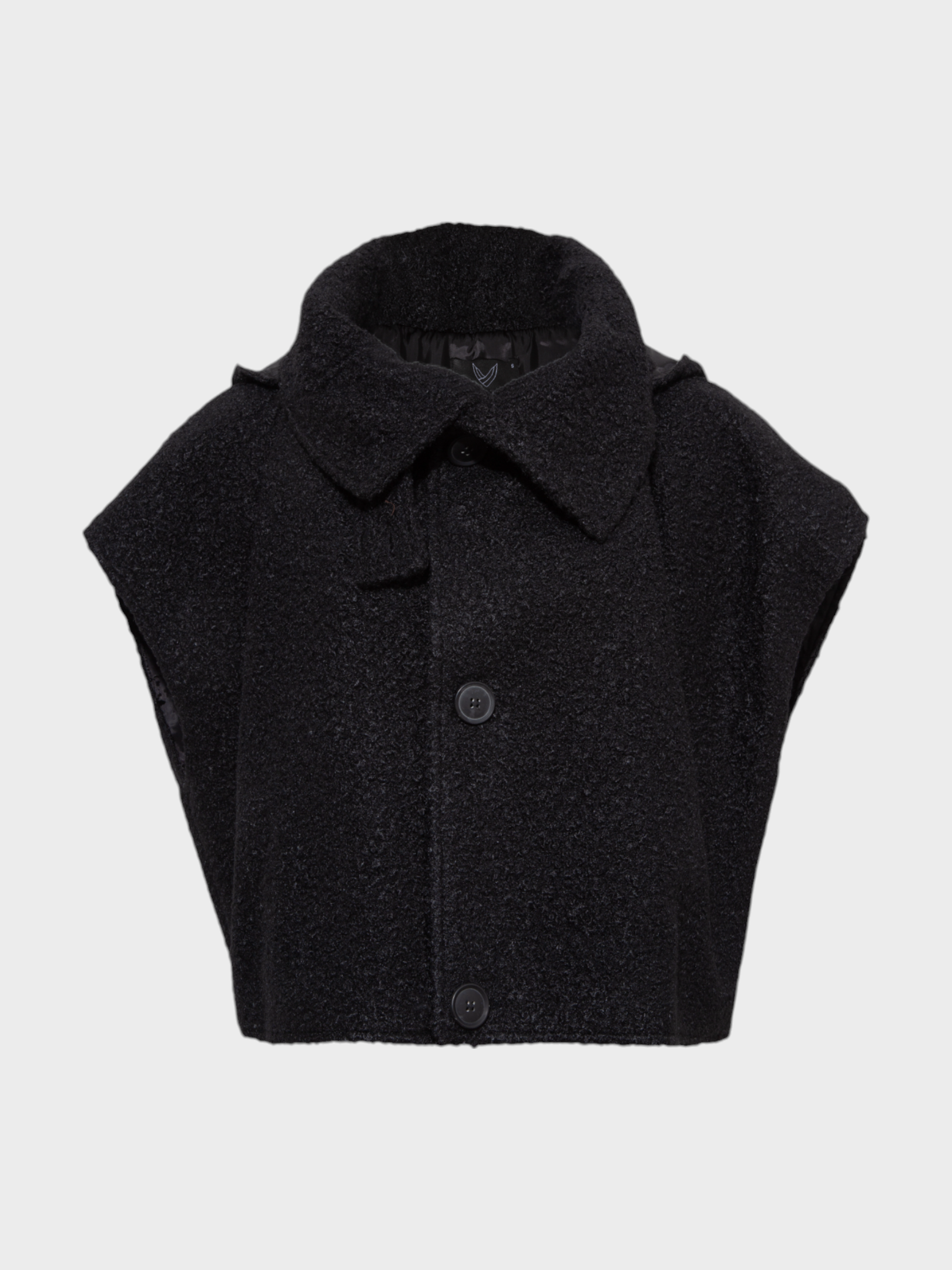 Kapüşonlu Yüksek Yakalı Buklet Merinos Kumaşlı Yelek Kategorisiz Modelleri