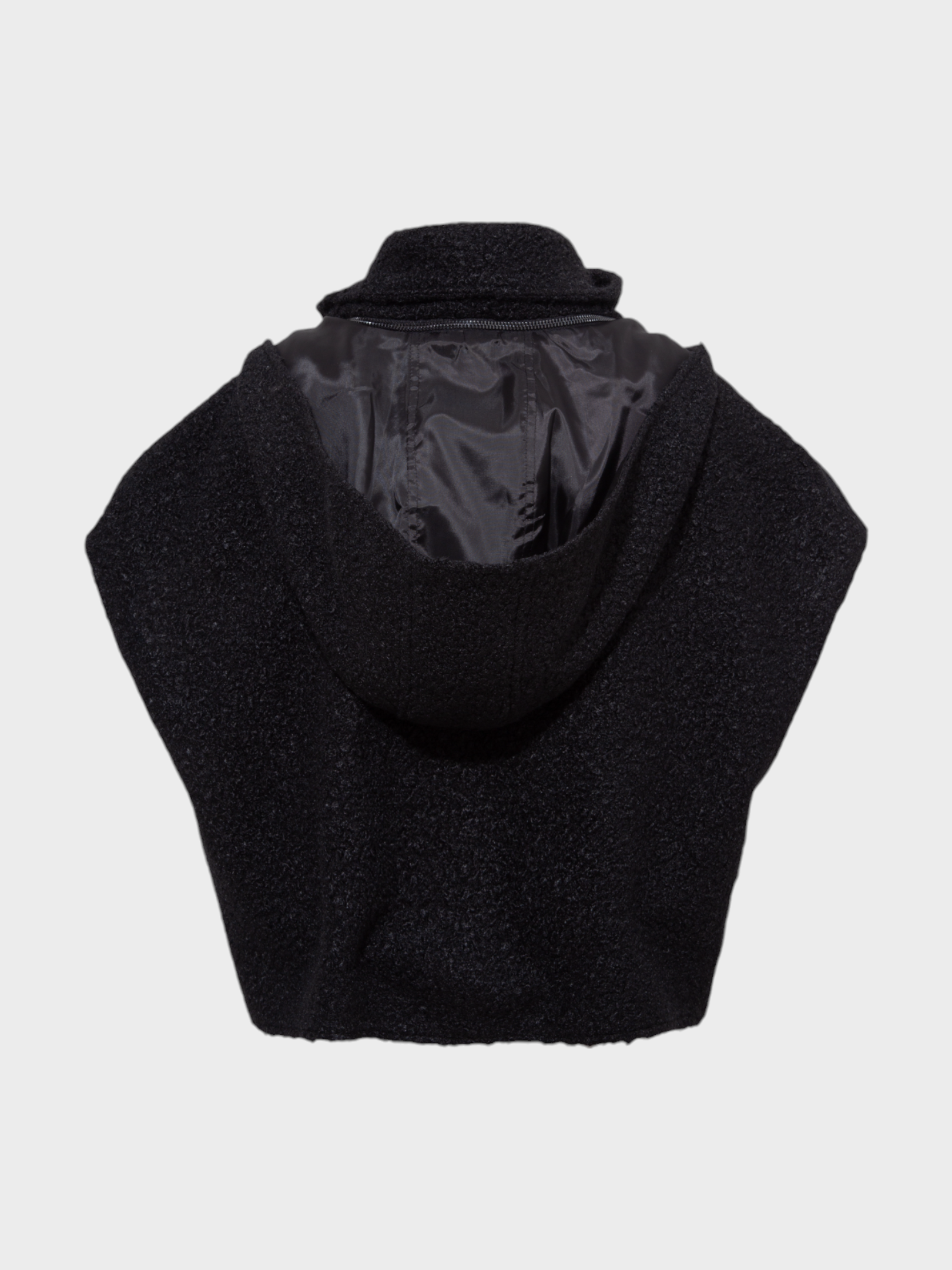 Kapüşonlu Yüksek Yakalı Buklet Merinos Kumaşlı Yelek Kategorisiz Modelleri