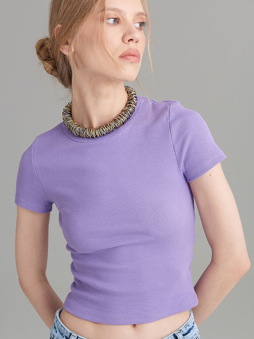 Kaşkorse Basic Tişört - Lila