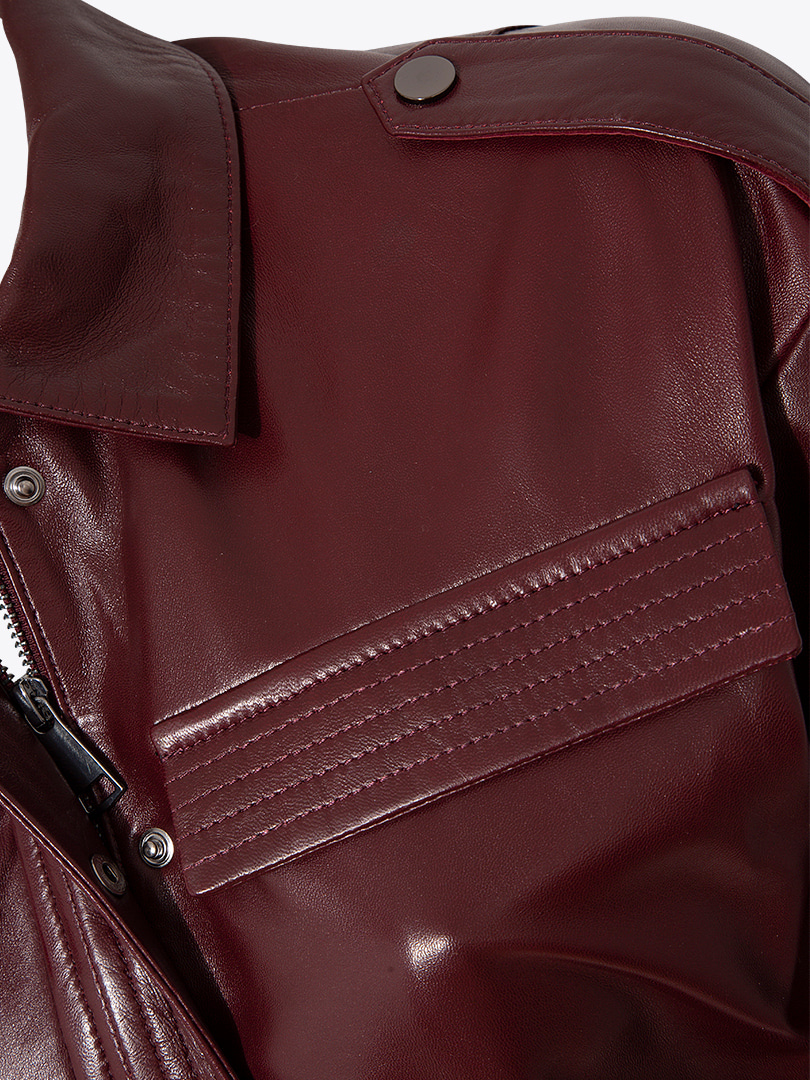 Kemerli Deri Tulum - Bordo