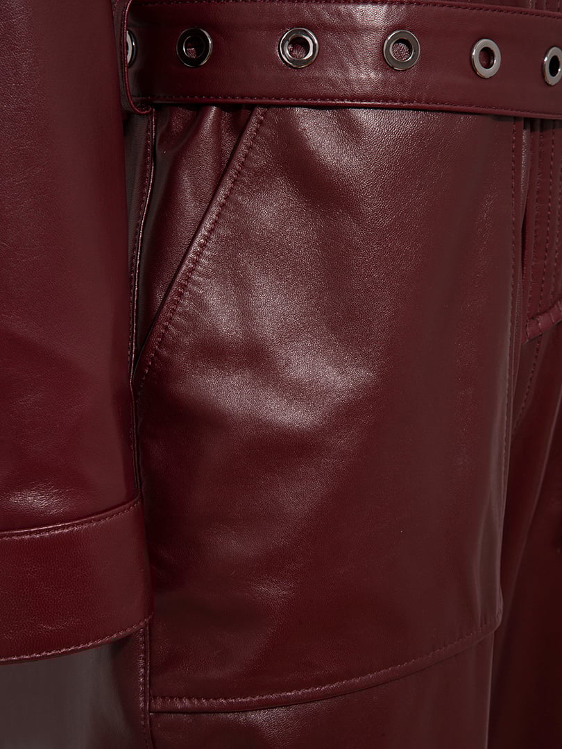 Kemerli Deri Tulum - Bordo