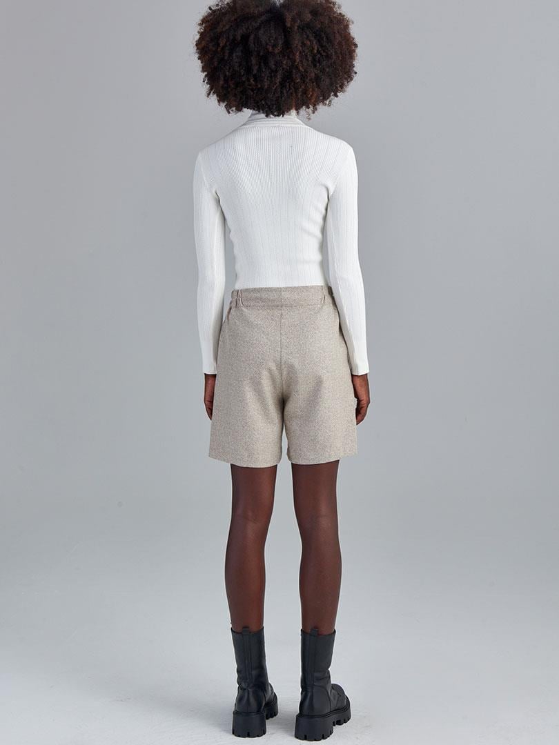 Kırçıllı Dokuma Şort - Bej Şort Modelleri