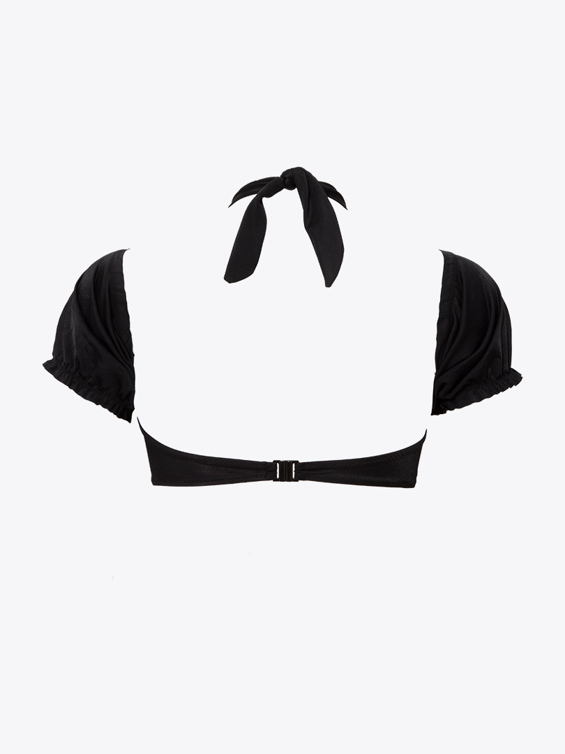 Kollu Siyah Bikini Üstü - Siyah