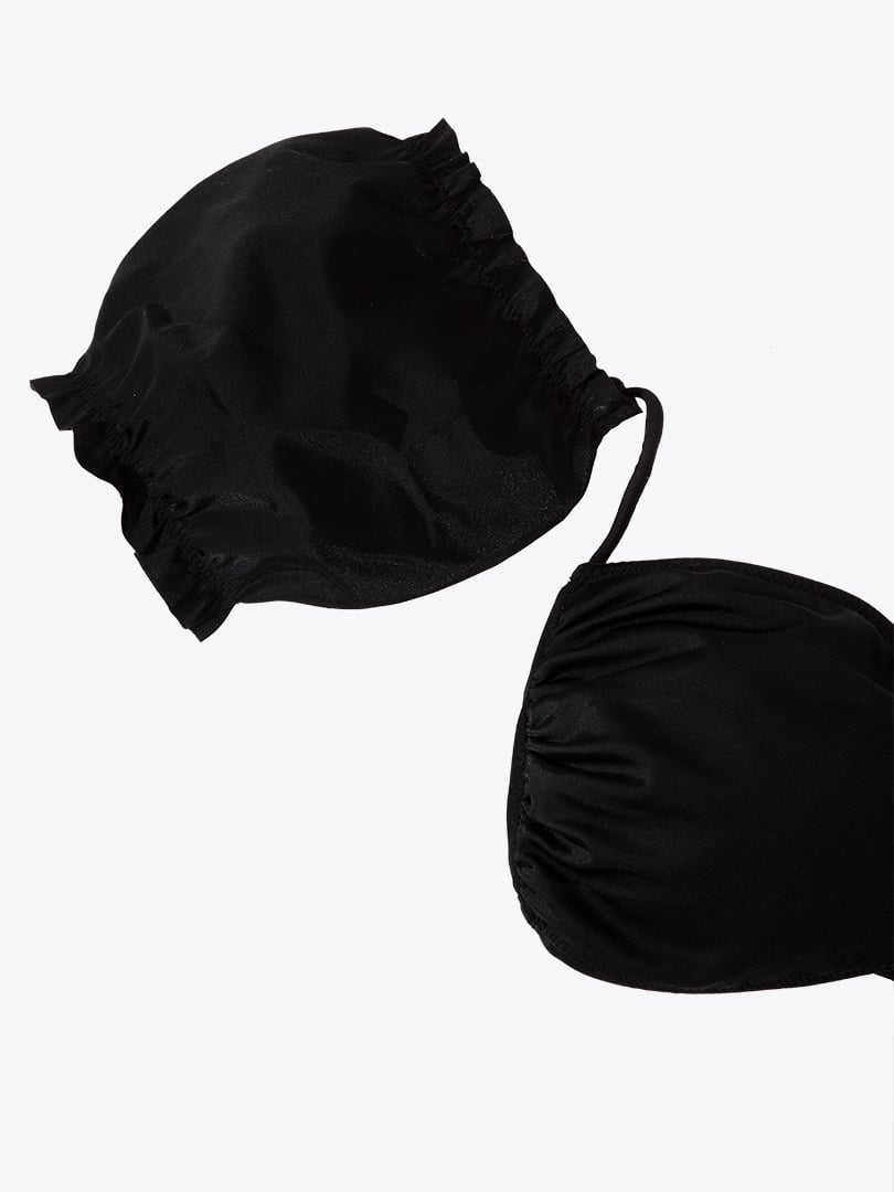 Kollu Siyah Bikini Üstü - Siyah