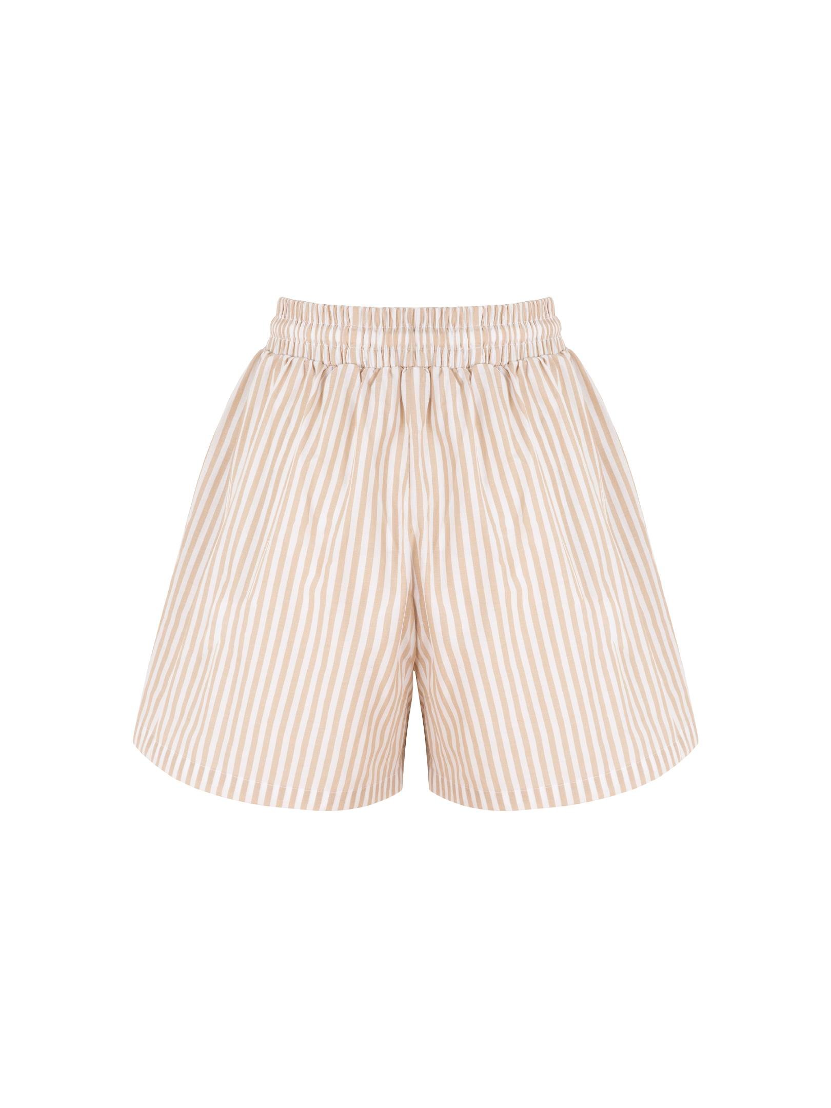Koton Şort - Bej Çizgili Şort Modelleri