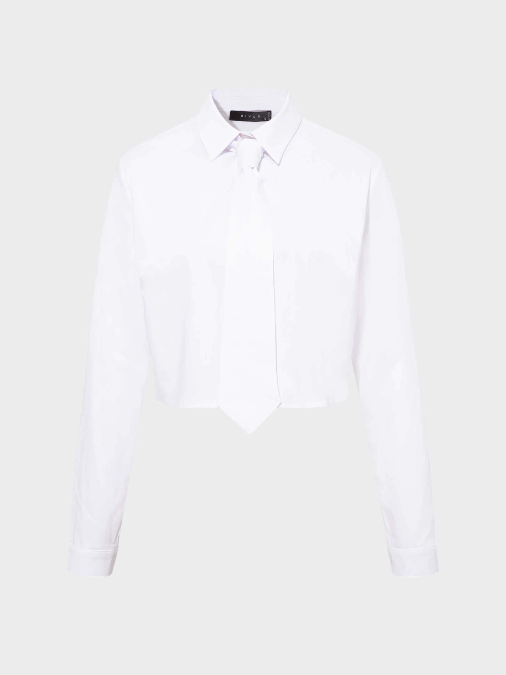 Kravat Aksesuarlı Kısa Koton Gömlek - Beyaz Gömlek Modelleri