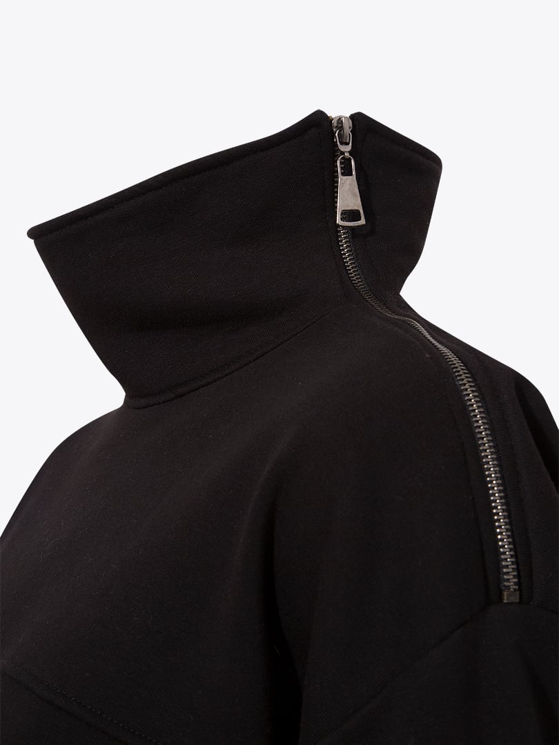 Kuş Tüylü Sweatshirt - Siyah