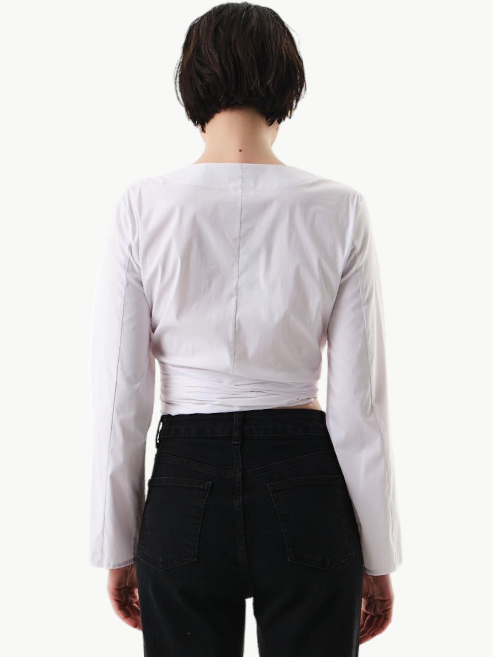 Kuşaklı Koton Gömlek - Beyaz Gömlek Modelleri