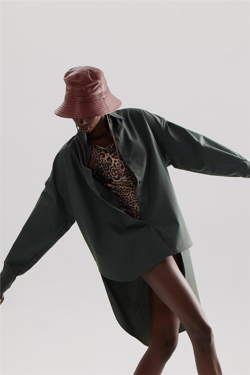 Leather Bucket Hat - Bordo