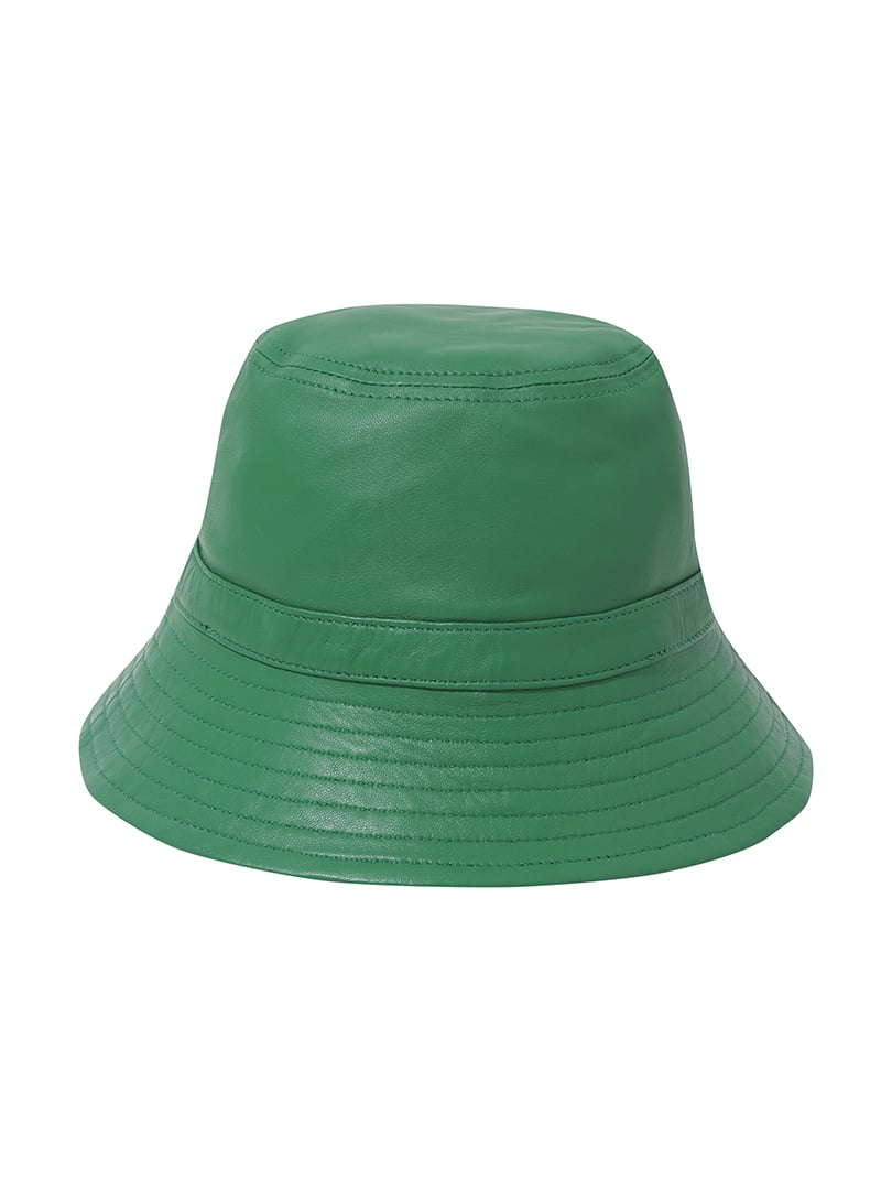 Leather Bucket Hat - Yeşil