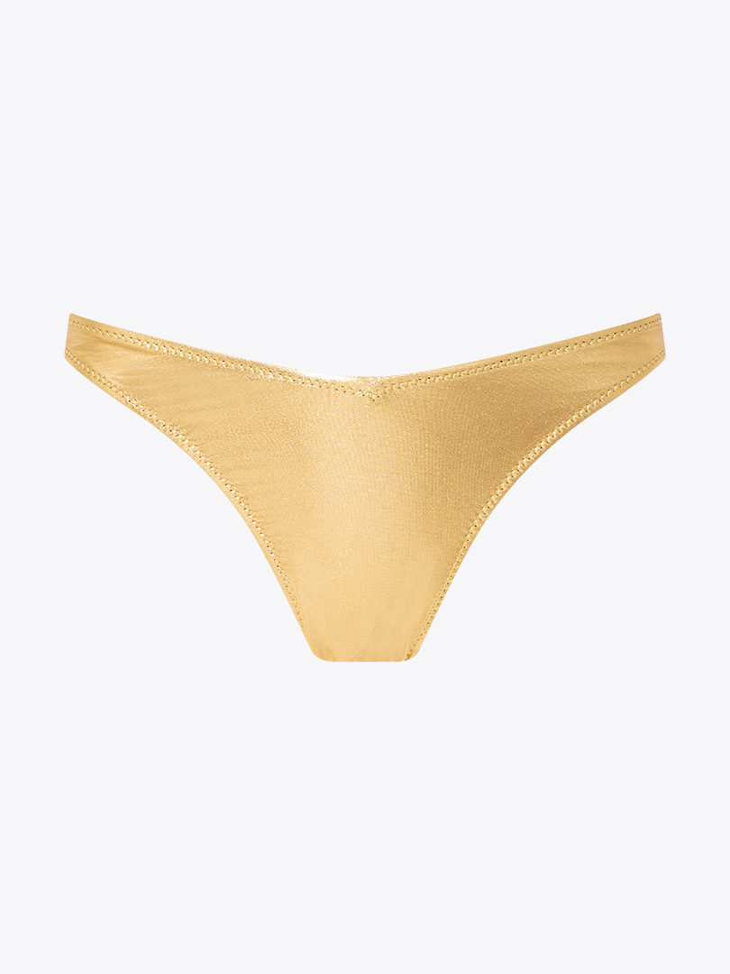 Light Gold Rengi Tek Omuz Bikini Takımı - Gold