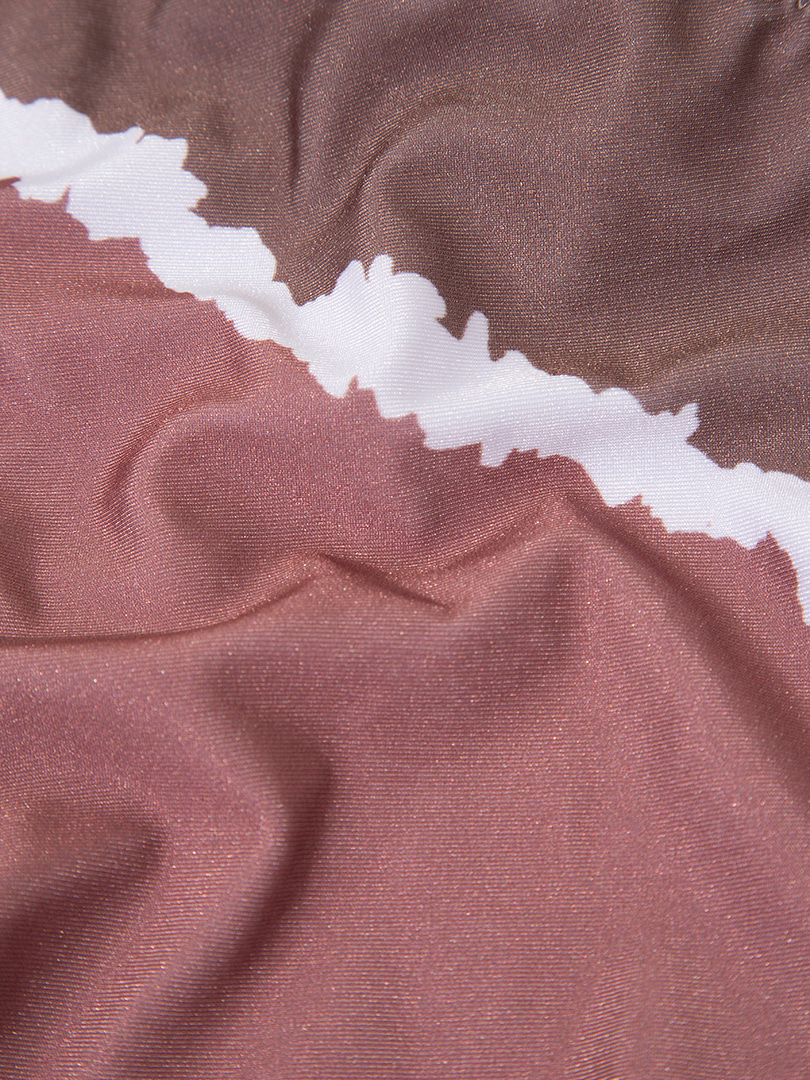 Light Gold Rengi Tek Omuz Bikini Takımı - Kahve