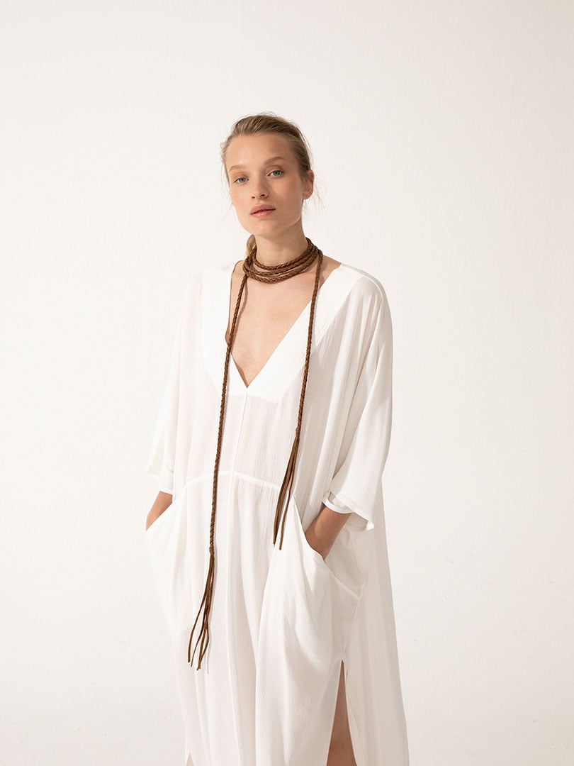 Loose Fit Pareo-Elbise - Beyaz