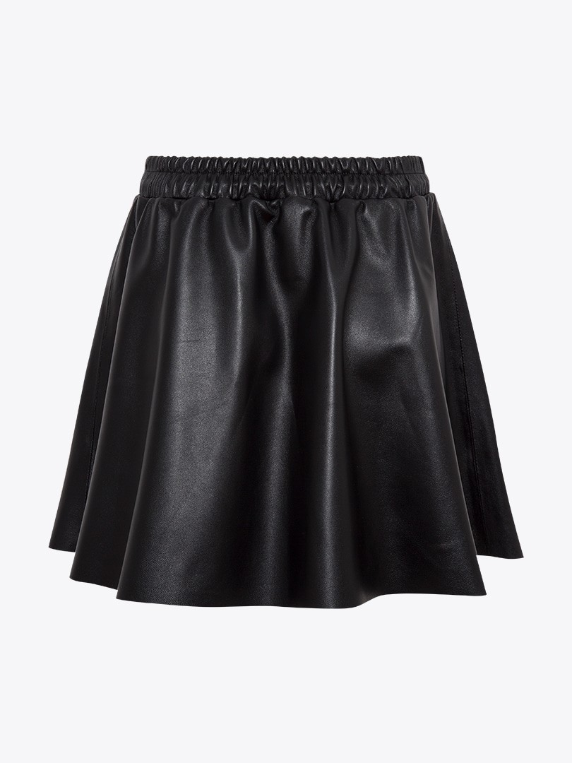Mini Deri Etek - Siyah