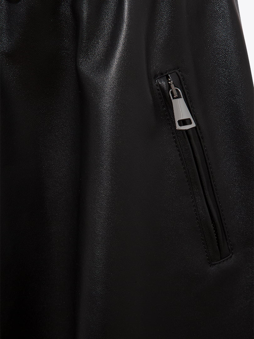 Mini Deri Etek - Siyah