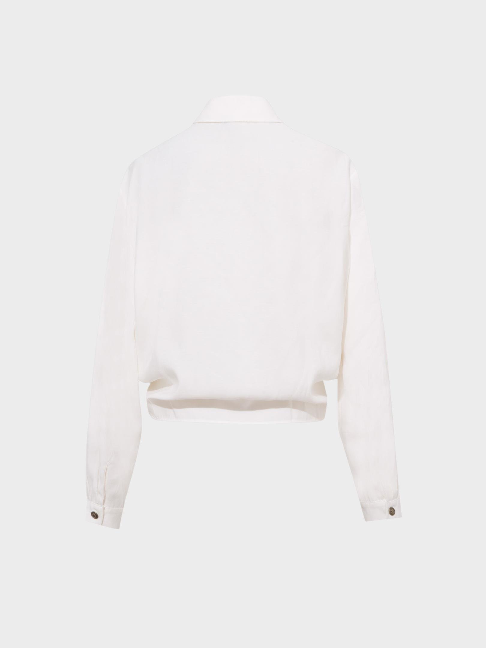 Önden Bağlama Detaylı Gömlek - Ekru Gömlek Modelleri