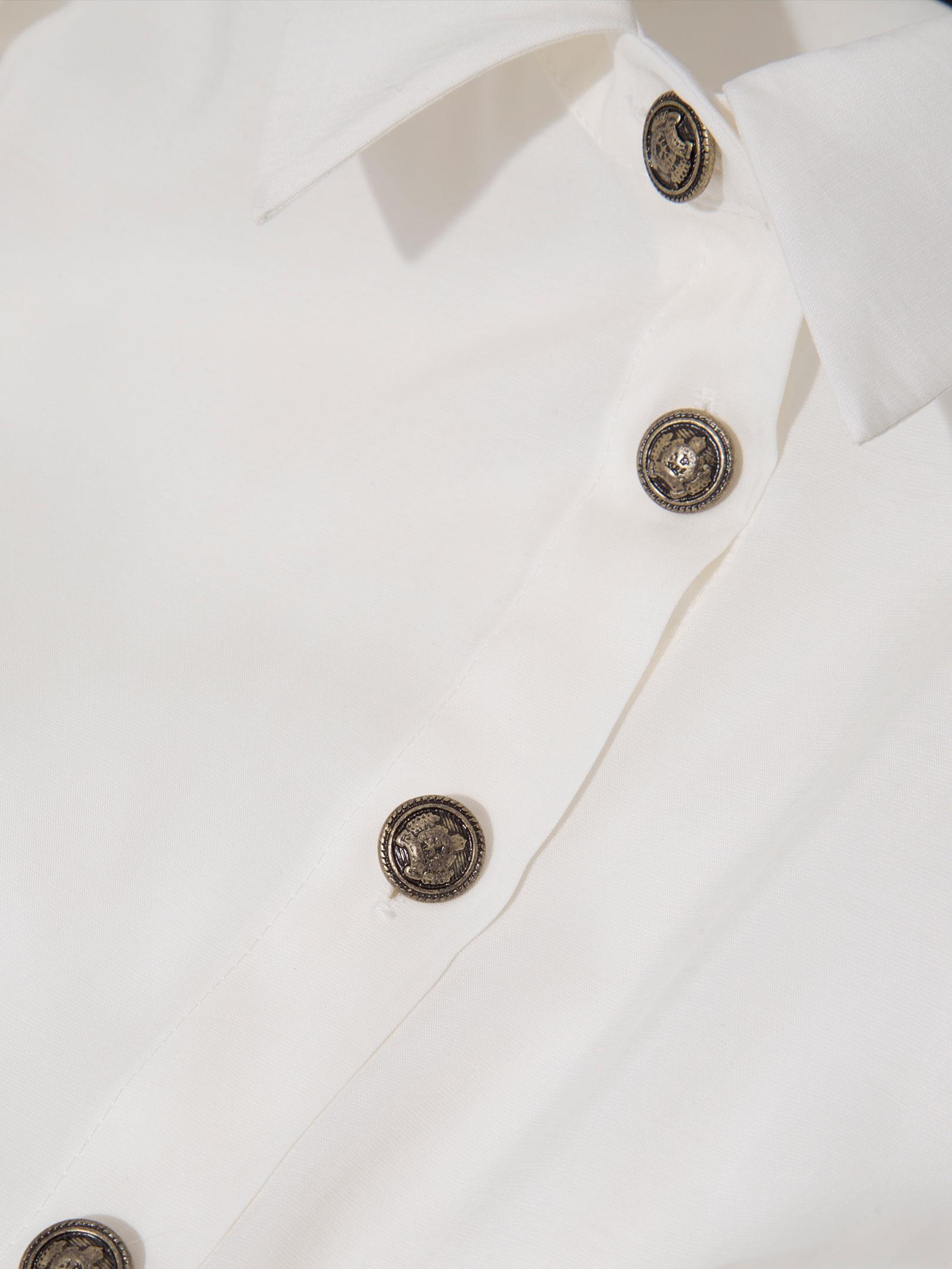 Önden Bağlama Detaylı Gömlek - Ekru Gömlek Modelleri