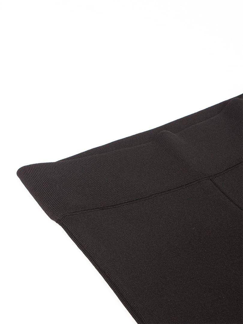 Önden Yırtmaçlı  İspanyol Paça Maksi Triko Pantolon - Siyah