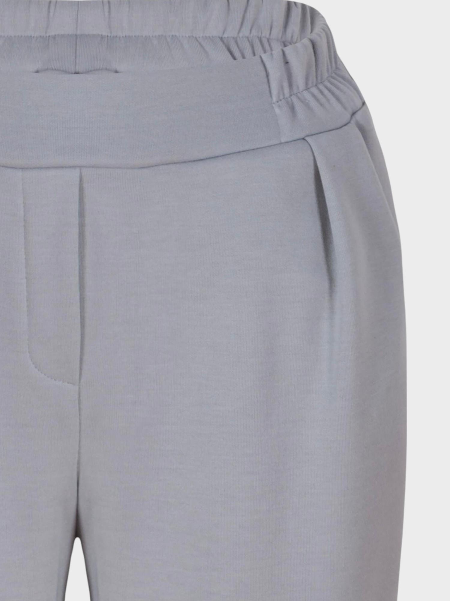 Önü Korsaj Arkası Lastikli Örme Kumaş Pantolon - Gri Pantolon Modelleri