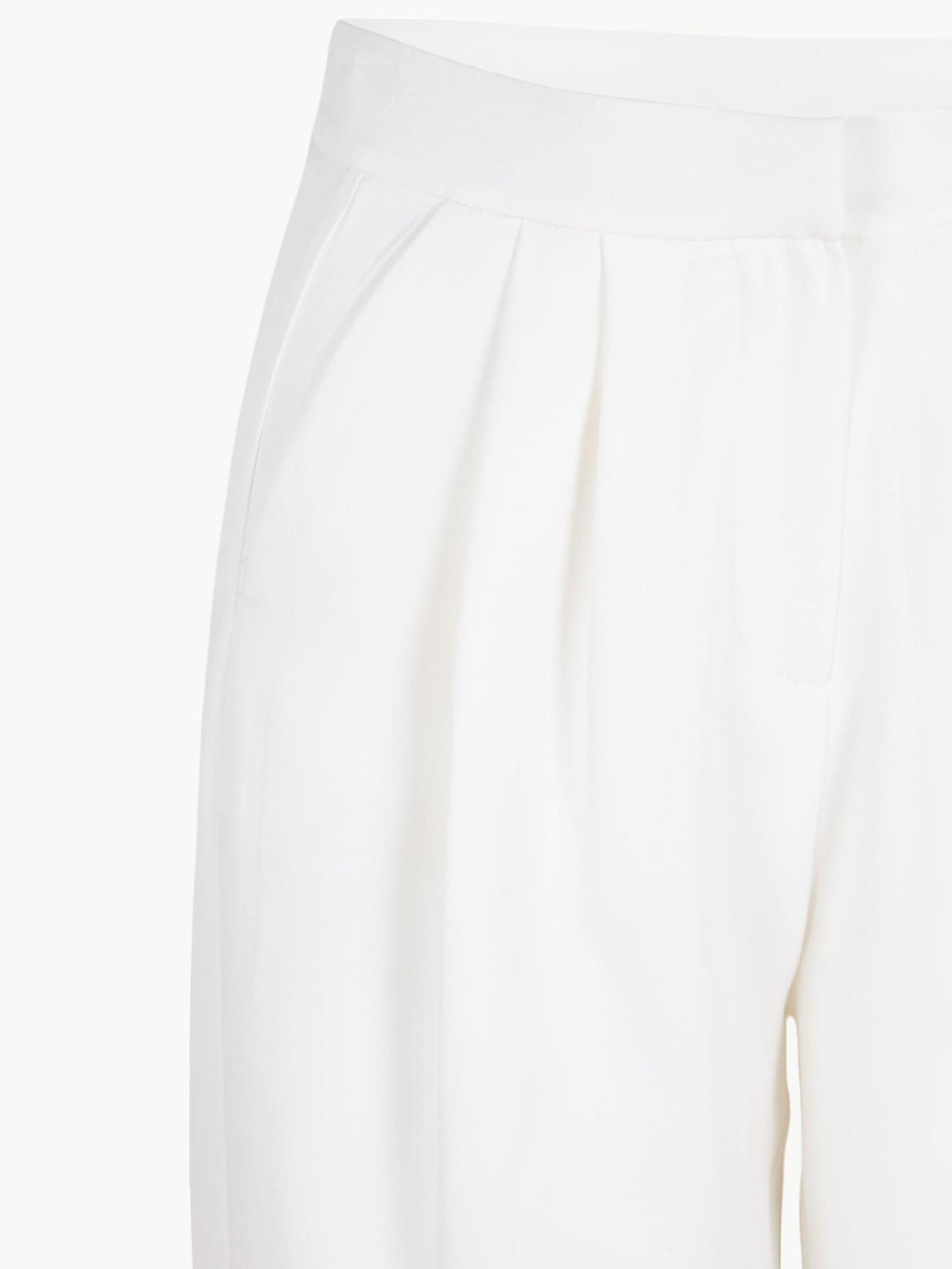 Önü Pileli Dökümlü Şık Pantolon - Ekru Pantolon Modelleri