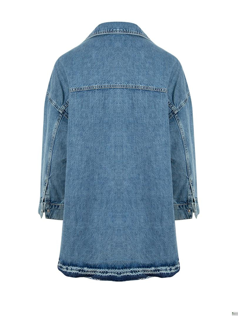 Oversize Denim Gömlek - İndigo