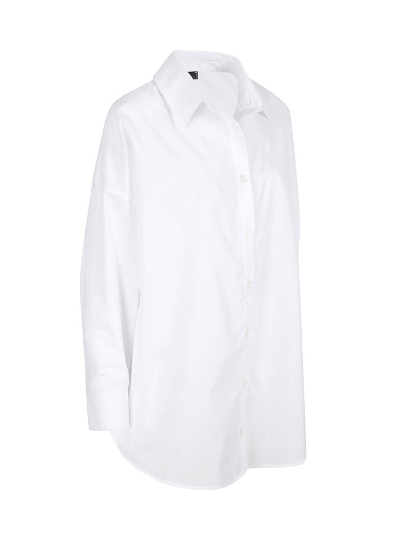 Oversıze Düşük Omuz Gömlek - Beyaz