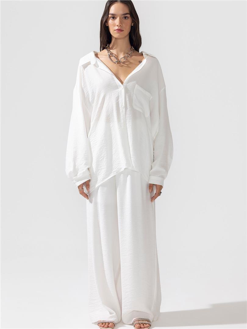 Oversize Gömlek - Ekru
