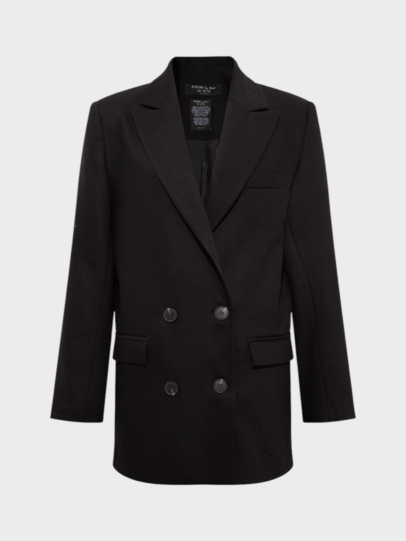 Oversize Kruvaze  Kesim Ceket - Siyah Ceket Modelleri