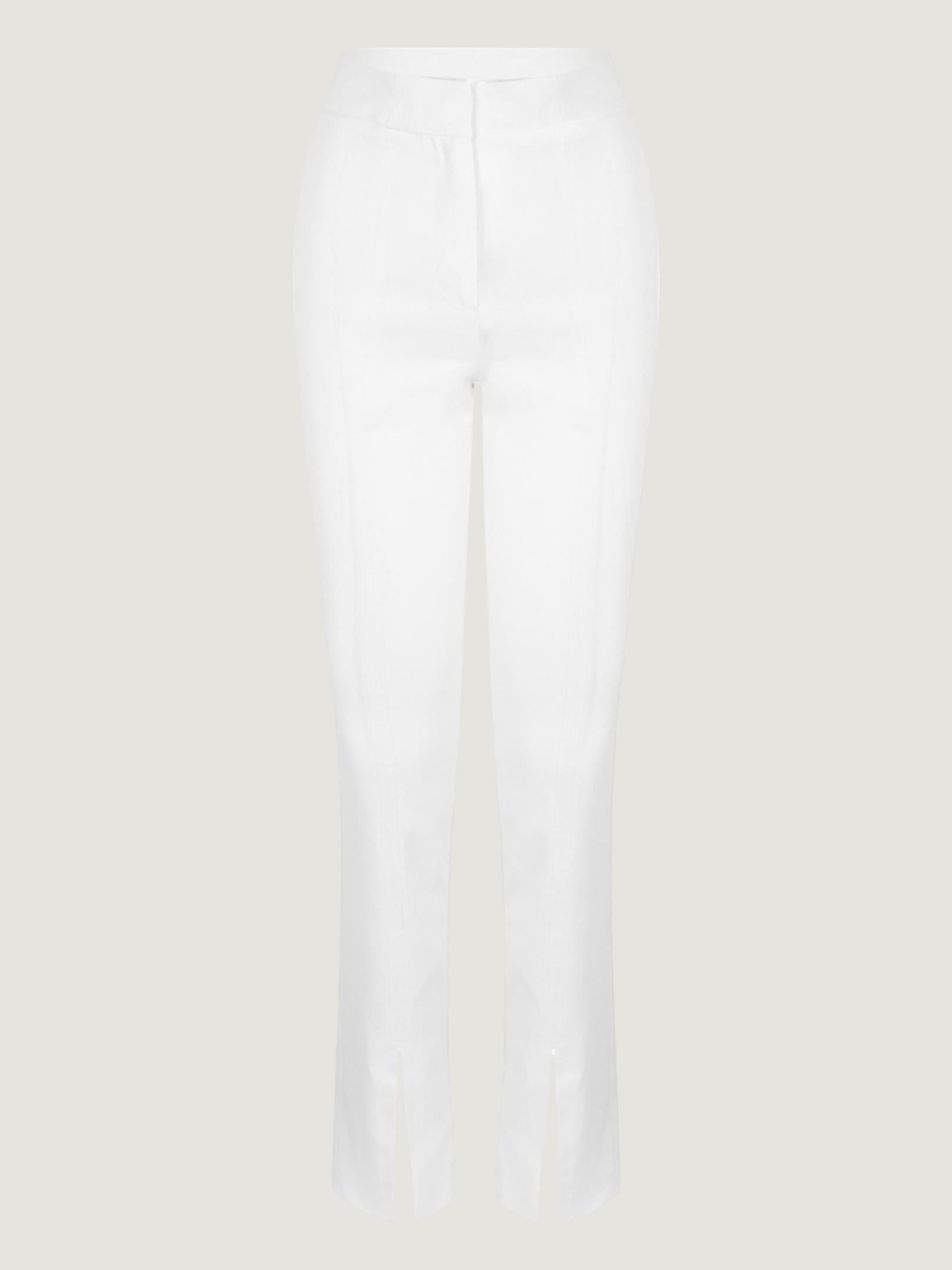 Paçası Yırtmaç Detaylı Skinny Pantolon - Beyaz Pantolon Modelleri