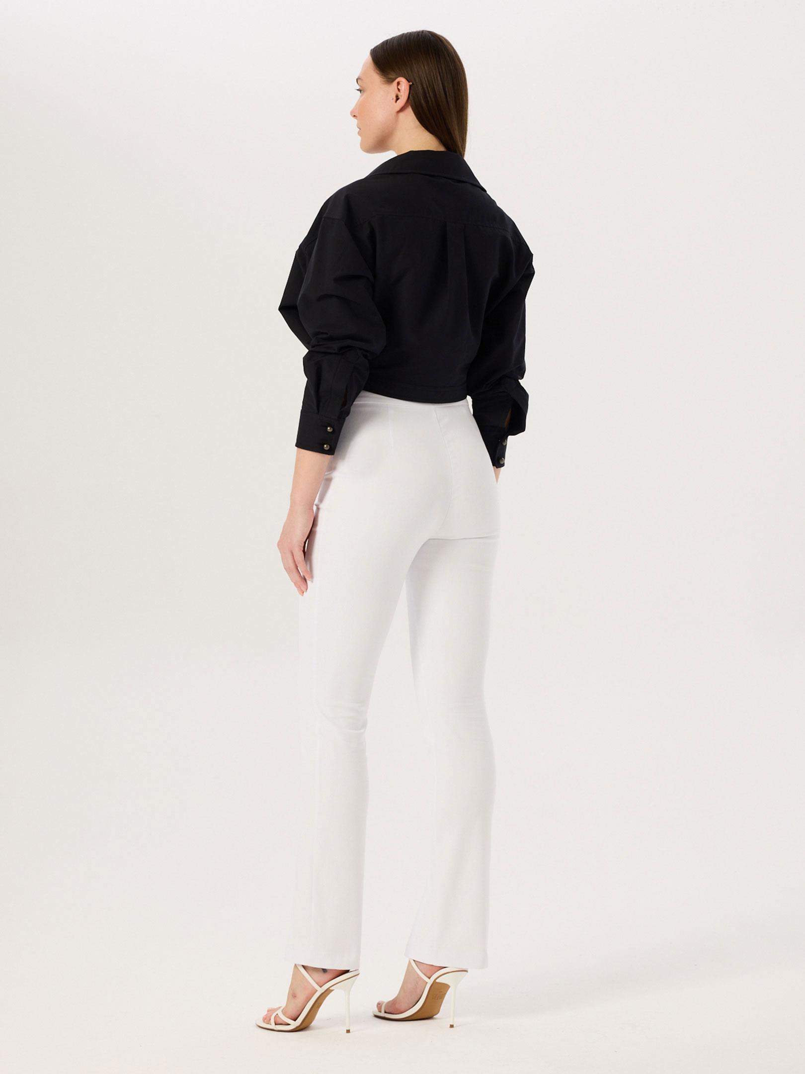 Paçası Yırtmaç Detaylı Skinny Pantolon - Beyaz Pantolon Modelleri