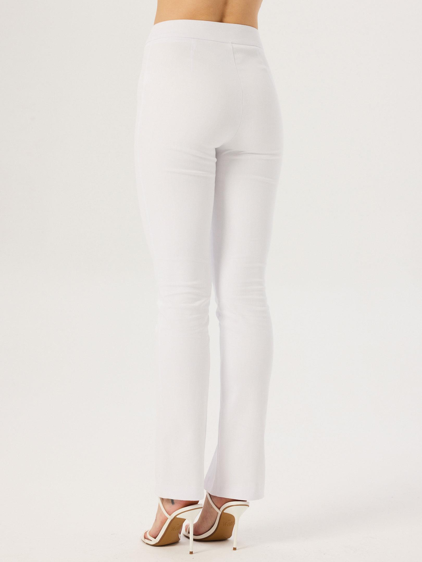 Paçası Yırtmaç Detaylı Skinny Pantolon - Beyaz Pantolon Modelleri