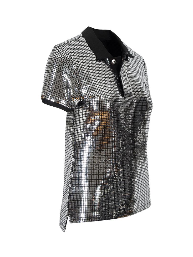 Polo Yaka Pullu Tişört - Silver