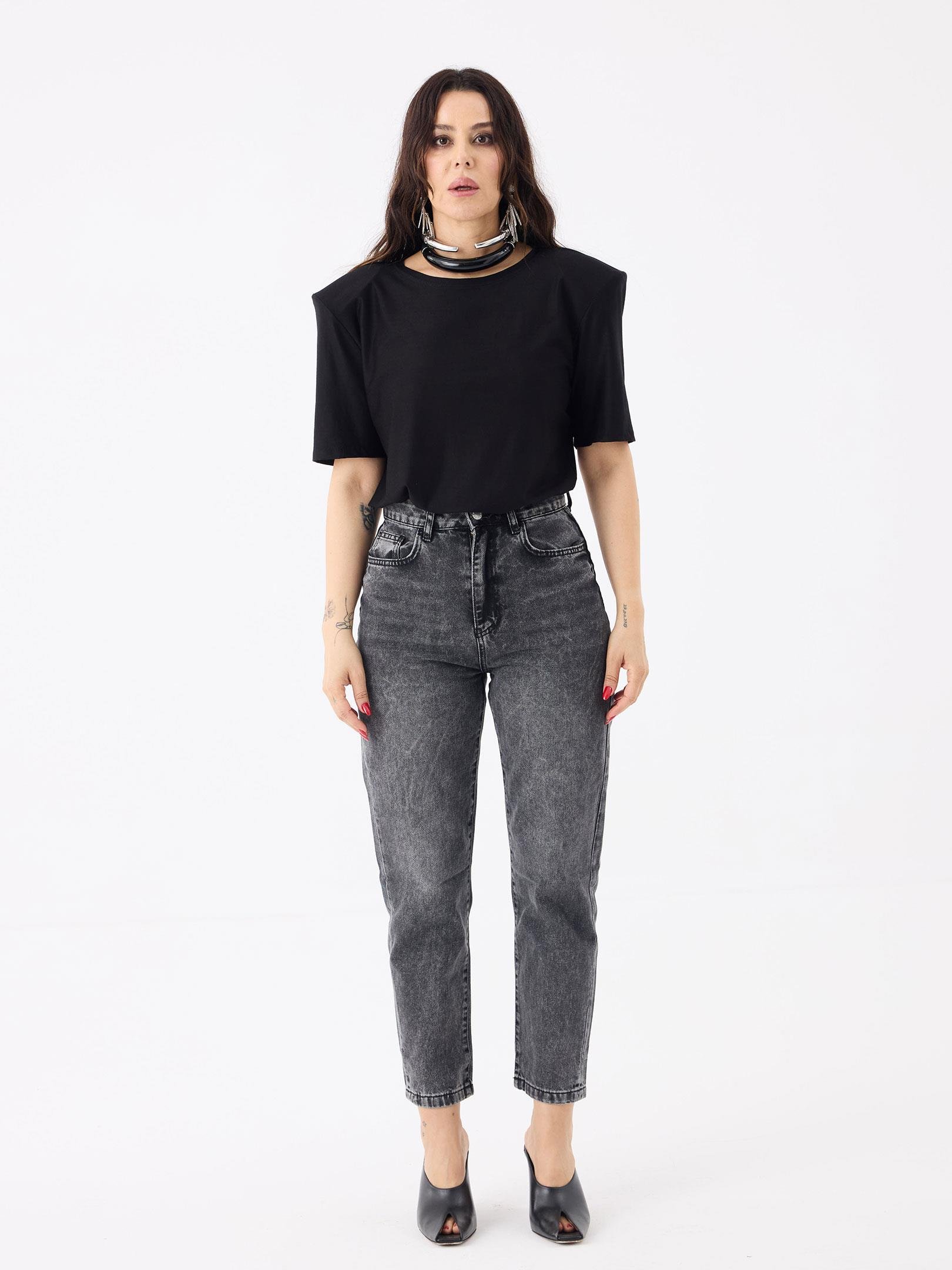 Premium Yumuşak Tuşeli Vatkalı T-Shirt - Siyah T-shirt Modelleri