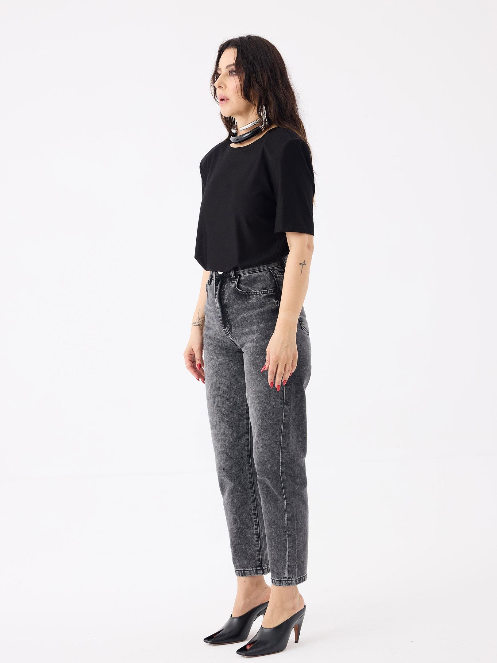 Premium Yumuşak Tuşeli Vatkalı T-Shirt - Siyah T-shirt Modelleri