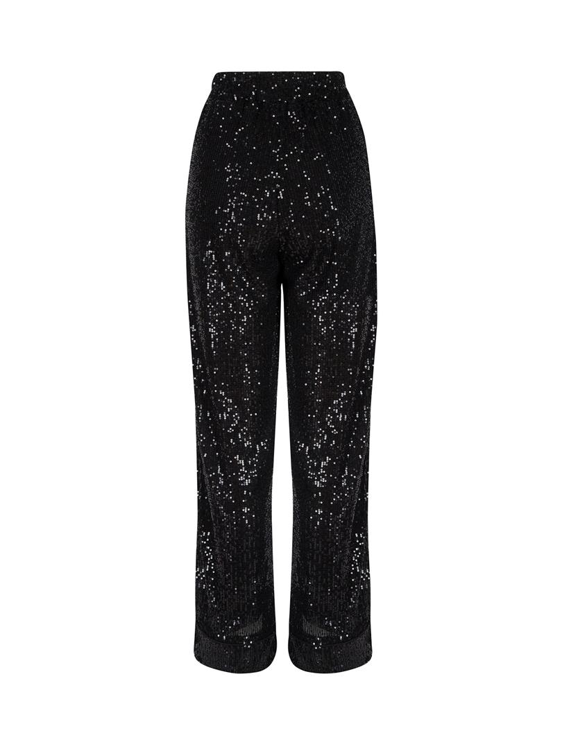 Pullu Pantolon - Siyah