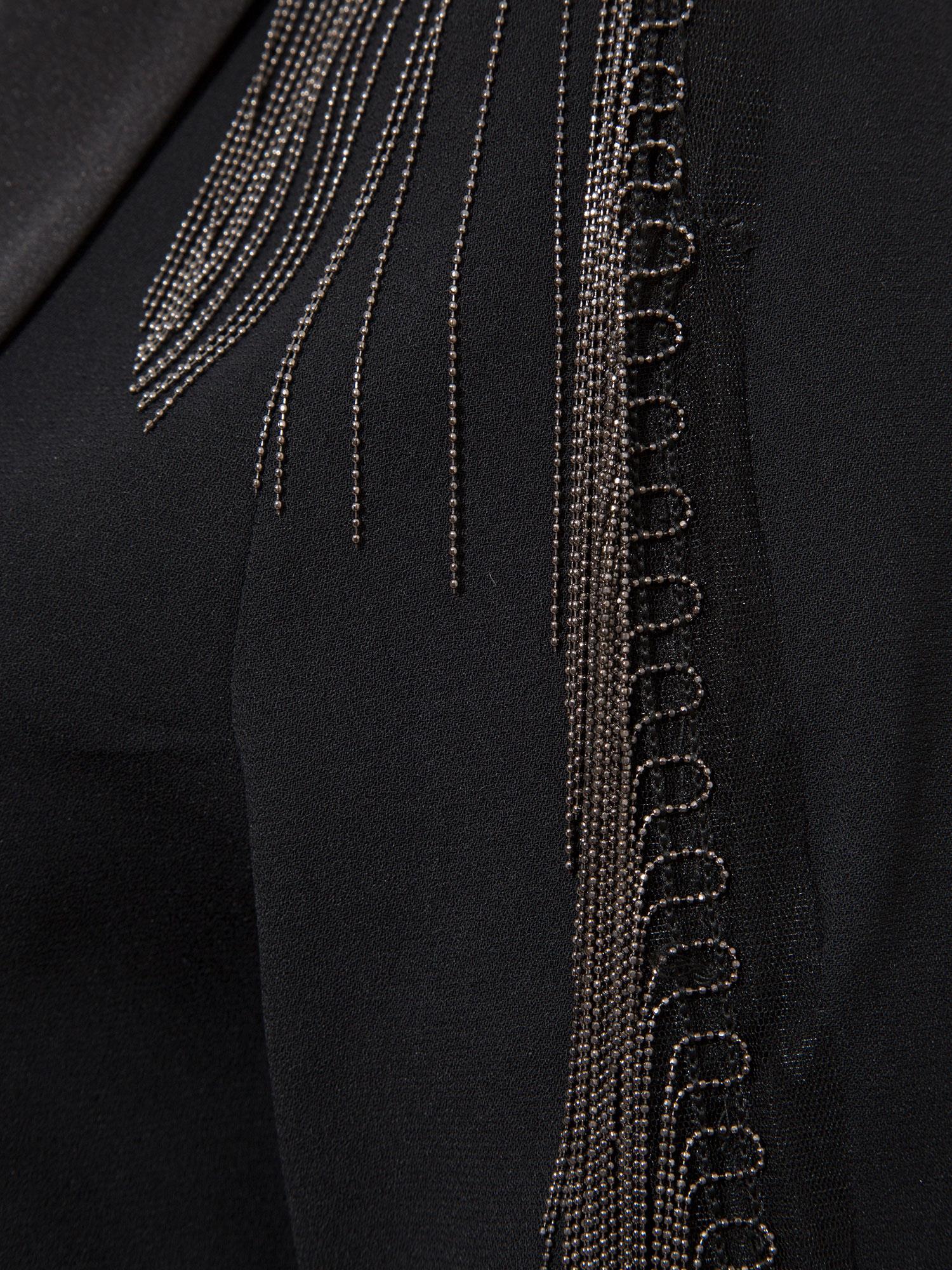 Saten Yakalı Antrasıt Metal Şerıt Detaylı Ceket Kategorisiz Modelleri