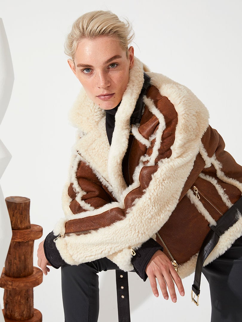 Shearling Ceket - Kahve