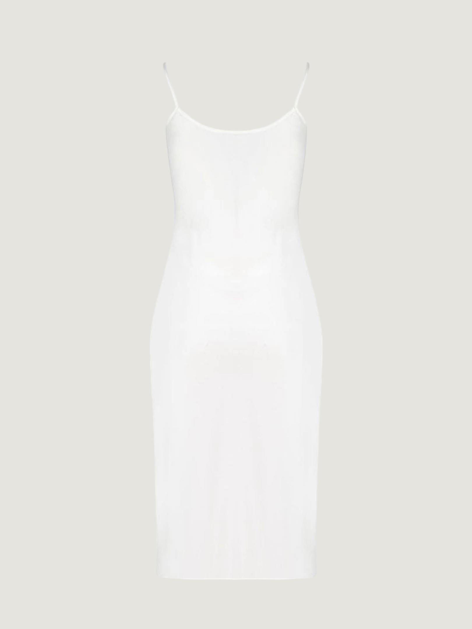 Spagetti Askılı Saten Midi Elbise - Ekru Elbise Modelleri